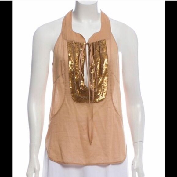 ROBERT RODRIGUEZ SEQUIN EMBELLISHED BLOUSE 2 - Picture 2 of 8